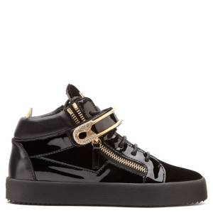 Giuseppe Zanotti Mid Tops - SIAN - Velvet - Women's Black Sneakers