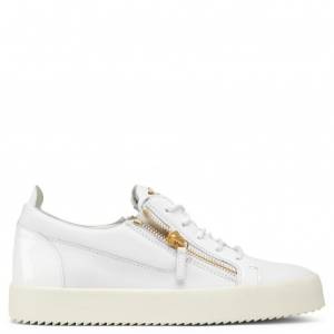 Giuseppe Zanotti Low-Tops - NICKI - White Calfskin Leather Women's Sneakers