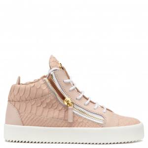 Giuseppe Zanotti Sneakers KRISS Pink Python-Printed Women's Mid-Tops