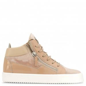 Giuseppe Zanotti Sneakers KRISS Pink Velvet Women's Mid-Tops