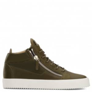 Giuseppe Zanotti Giuseppe for Zayn - TAZ - Green Calfskin Leather Mid-Top Men's Sneaker