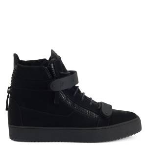Giuseppe Zanotti Black Mid Top Sneakers "COBY"