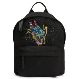 Giuseppe Zanotti Black Backpack "DRAGON CRYSTAL"
