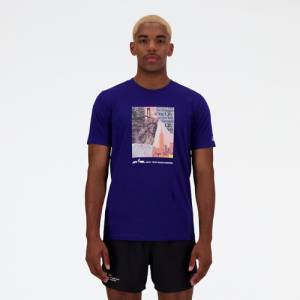 New Balance Men's Run For Life Graphic T-Shirt - Blue (MT33630QVBE)