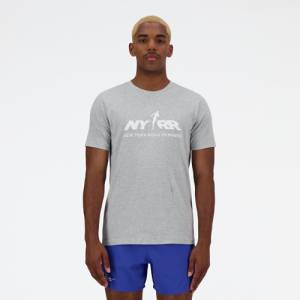 New Balance Men's Run For Life Graphic T-Shirt - Grey (MT33634BAG)