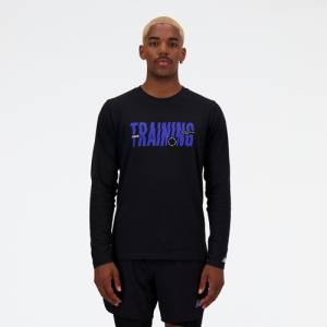 New Balance Men's United Airlines NYC Half Training Graphic Long Sleeve - Black (MT33636CBK)