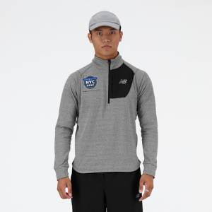 New Balance Men's United Airlines NYC Half NB Heat Grid Half Zip - Grey (MT41252CAG)