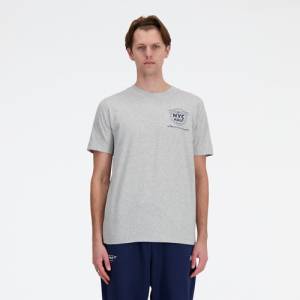 New Balance Men's United Airlines NYC Half Graphic T-Shirt - Grey (MT41632CAG)