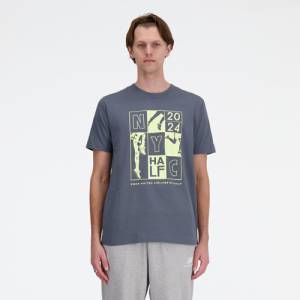 New Balance Men's United Airlines NYC Half Graphic T-Shirt - Grey (MT41636CGT)
