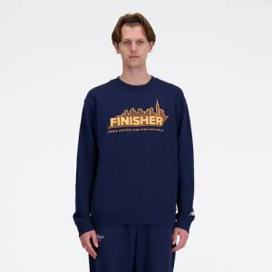 New Balance Men's United Airlines NYC Half Finisher French Terry Crew - Blue (MT41639CNNY)