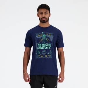 New Balance Men's NYRR Boroughs Graphic T-Shirt - Blue (MT41666QNNY)