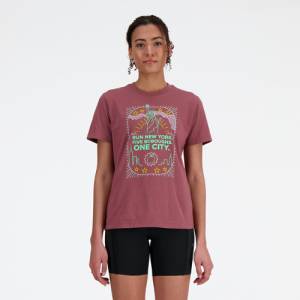 New Balance Women's NYRR Boroughs Graphic T-Shirt - Red (WT41667QWAD)