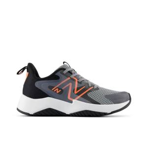 New Balance Kids' Rave Run v2 LACE Running Shoes - Grey / Black / Orange (GRAV3Z8)