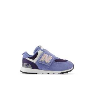 New Balance Kids' 574 NEW-B Hook & Loop Sneakers Shoes - Blue / Pink (I5748R4)