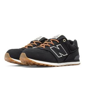 New Balance 574 Heritage Sport Kids Pre-School Lifestyle Shoes - Black (KL574HAP)