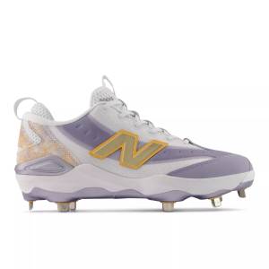 New Balance Men's 3000v8 Energy Metal Baseball Shoes - White / Grey / Brown (M300082C)