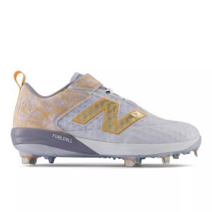 New Balance Men's 4040 Energy Baseball Shoes - White / Orange (M40408TH)
