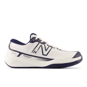 New Balance 696v5 Men's Tennis Shoes - White / Navy (MCH696W5)