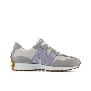 New Balance Kids' 327 Lace Lifestyle Sneakers Shoes - Grey / Purple (P3275TJ)