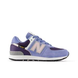 New Balance Kids' 574 Lace Lifestyle Sneakers Shoes - Blue / Pink (P57462C)