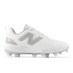 New Balance Women's Fuse v5 Molded Softball Shoes - White / Grey (SPFUSEW5)