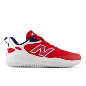 New Balance Velov4 Turf-Trainer  Softball Shoes - Red / White (STVELOU4)
