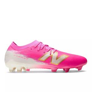 New Balance Unisex Furon Elite FG V8 Soccer Shoes - Pink / White / Brown (UF1F6O4)