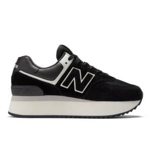 New Balance 574 Plus Women's Lifestyle Shoes - Black (WL574ZAB)