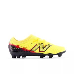 New Balance Kids' Furon Team Jnr FG V8 Shoes - Yellow / Black / Red (YF3F9FC)
