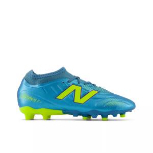 New Balance Kids' Tekela Team Low Laced Jnr FG V5 Shoes - Blue / Green (YT3FL1NM)